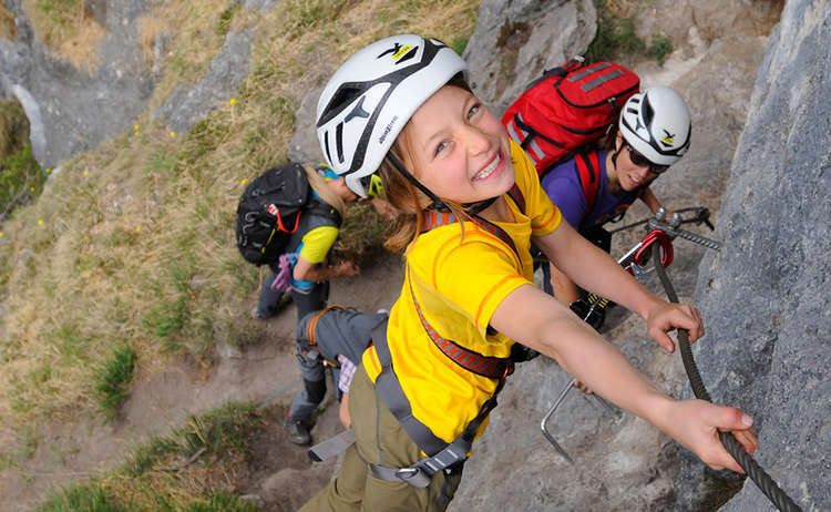 Einsteiger-Klettersteig, für Familien geeignet