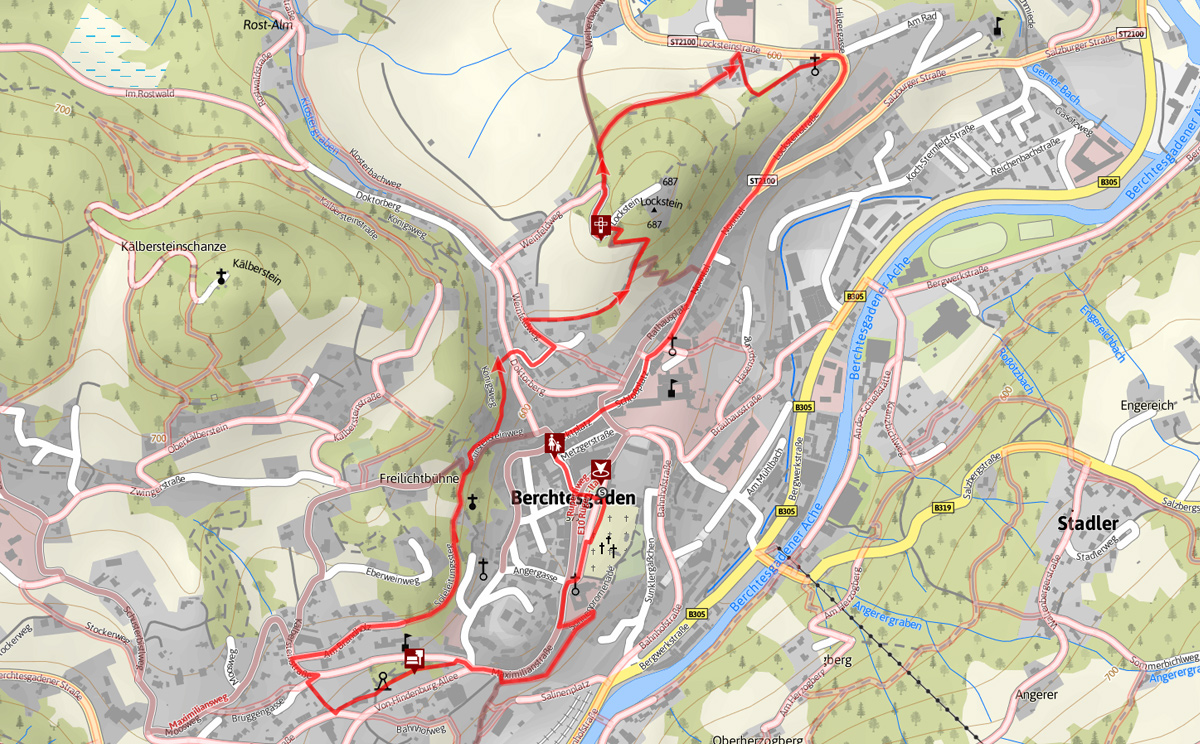 Plan Stadtrundgang Berchtesgaden